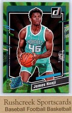 2023-24 Donruss #215 James Nnaji RC Rookie Hornets Green Laser Holo