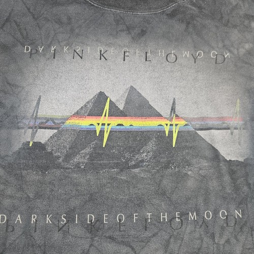 Vtg Pink Floyd Shirt Dark Side of the Moon Liquid Blue Shirt Sleeve Black Band - Picture 5 of 10
