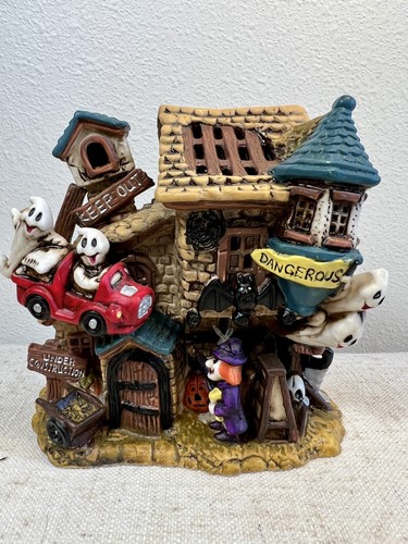 Vintage Spooky Hollow HAUNTED HOUSE Ghost & Witch Village House, No Light - Bild 7 von 8