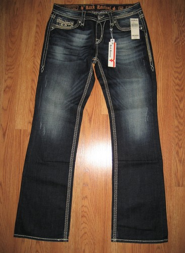 Rock Revival Kai Easy Boot Whiskered Denim Jeans from Buckle Women's Size 30