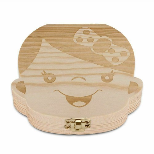 Baby Wooden Tooth Storage Box Kids Children Teeth Holder Keepsake Organizer Gift - Picture 11 of 12