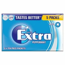 Wrigley's Extra Sugarfree Peppermint Gum - 5 x 10 per pack