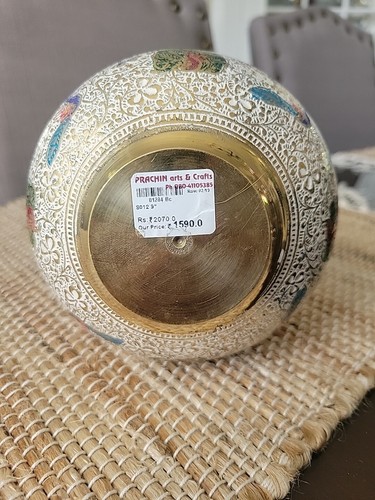 Messing Blumenvase handgefertigte dekorative Töpfe drinnen draußen 4 * 9 * 9 Zoll - Bild 6 von 6