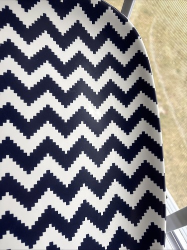 #Jonathan Adler Happy Chic Piatto da portata 15" mq Navy|Bianco ZigZag| - Foto 5 di 6