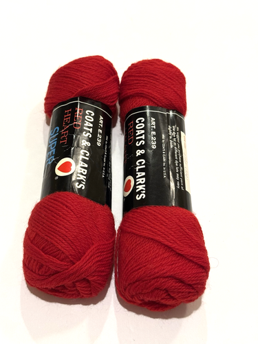 VTG Red Heart Super Fingering Yarn C 909 Scarlet Red DL 4750 Sock Baby Lot of 2 - Picture 4 of 17