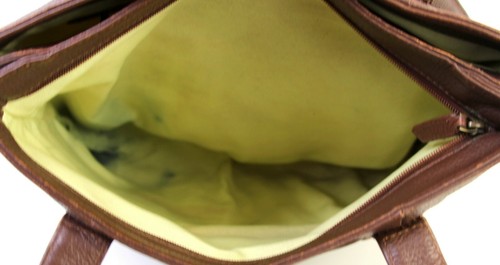 VINTAGE ORVIS PEBBLED BROWN GENUINE LEATHER TOTE SHOULDER BAG HANDBAG PURSE - Picture 8 of 9