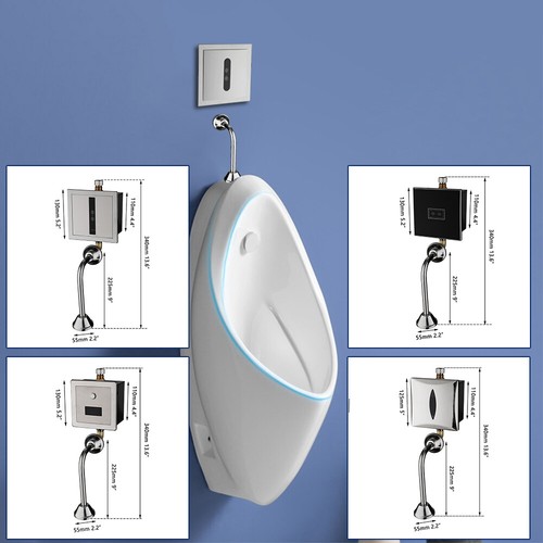 Rubinetti a parete valvola di scarico orinatoio sensore automatico bagno bagno nero - Foto 1 di 30