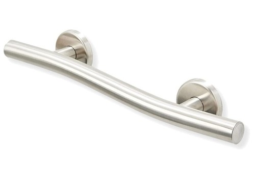 Wave Shower Grab Bar Smooth Grip in Brushed Stainless Steel | Holds Upto 400 lb - Picture 12 of 32