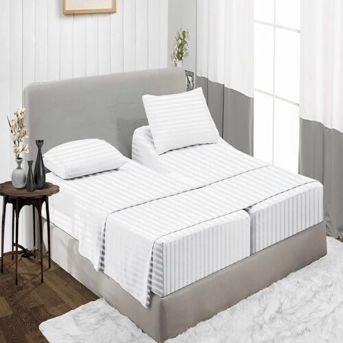 1200 THREAD COUNT EGYPTIAN COTTON 5 PCs SPLIT SHEET SET STRIPE COLORS! SALE - Picture 8 of 25