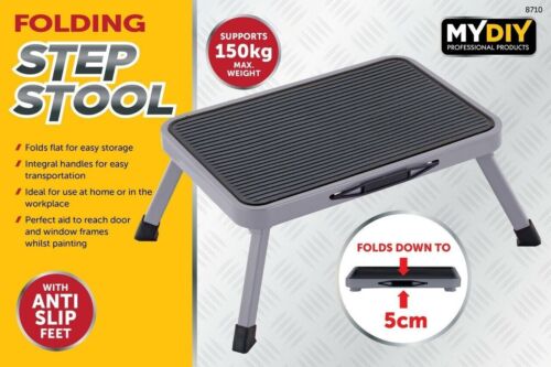 Schwerlast Klapp Tritthocker Stahl One Step Leiter rutschfest Metall Fußhocker - Bild 10 von 12