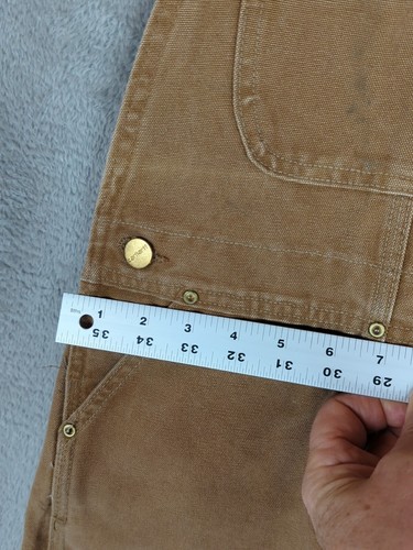 Vtg Carhartt Youth Small 6-8 Bib Overalls Work Canvas Double Knee Made In USA - Picture 12 of 18