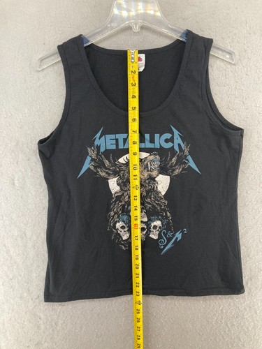 Metallica Womens Tank Top Black Rock Music Skull Y2K - Picture 3 of 8