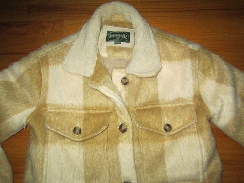 NWOT New American Eagle Plaid Women's SHACKET Sherpa SHirt jacket coat sherpa XS - Picture 2 of 12