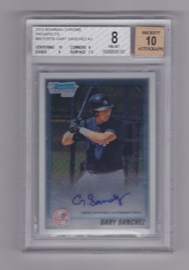 2010-BOWMAN-CHROME-GARY-SANCHEZ-RC-ROOKIE-AUTOGRAPH-YANKEES-AUTO-bgs-8-10
