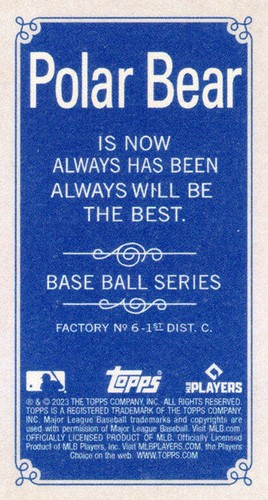 Dorsos Topps T206 Low Series Polar Bear 2023 - Imagen 1 de 14
