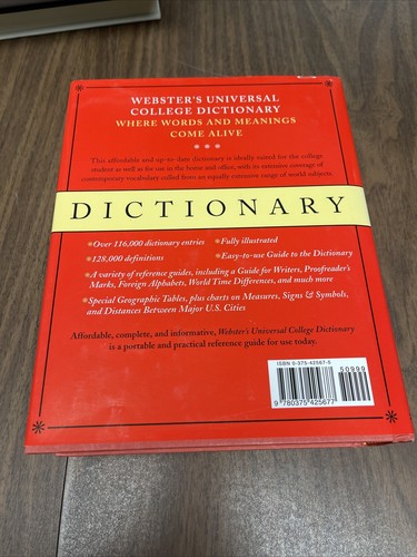 Websters Universal College Dictionary Hardcover - Foto 3 di 3