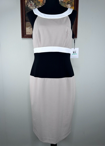 Vestido Calvin Klein Línea A Mujer 8 Cuello Redondo Cintura Imperio Multicolor Fiesta Nuevo con Etiquetas - Imagen 1 de 15