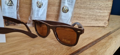 lunettes de soleil marron style Wayfarer Beckham Brad Pitt UV400 magnum - Foto 6 di 11