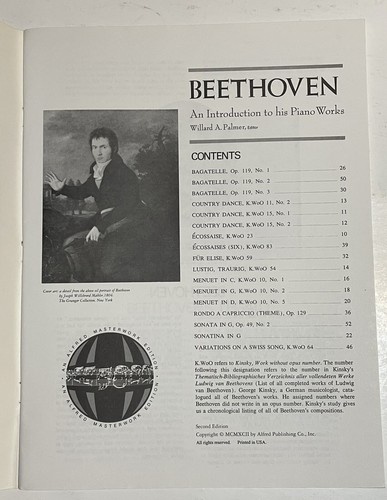 Konvolut 2 Vintage BEETHOVEN ALFRED MASTERWORK EDITION SONGBOOKS Klavier 1992 - Bild 4 von 16