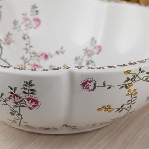 Flower Shaped Ceramic Vessel Sink Bathroom Golden Faucet Deck Mounted Mixer Taps - Bild 6 von 10