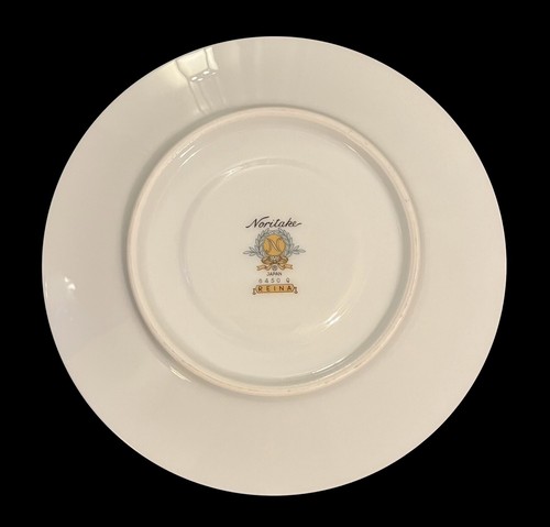 Set of 4 Noritake China Reina Cups & Saucers Floral Platinum RimWhite 6450Q EUC - Picture 9 of 10
