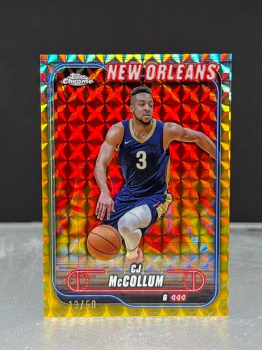 CJ McColllum Gold /50 2024-25 Topps Chrome NBA Base St #157 Pelicans