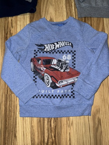 Jumping Beans Hot Wheels Boys Size 7 Hooded Hoodie Sweatshirt Space Dinosaur Lot - Picture 2 of 7