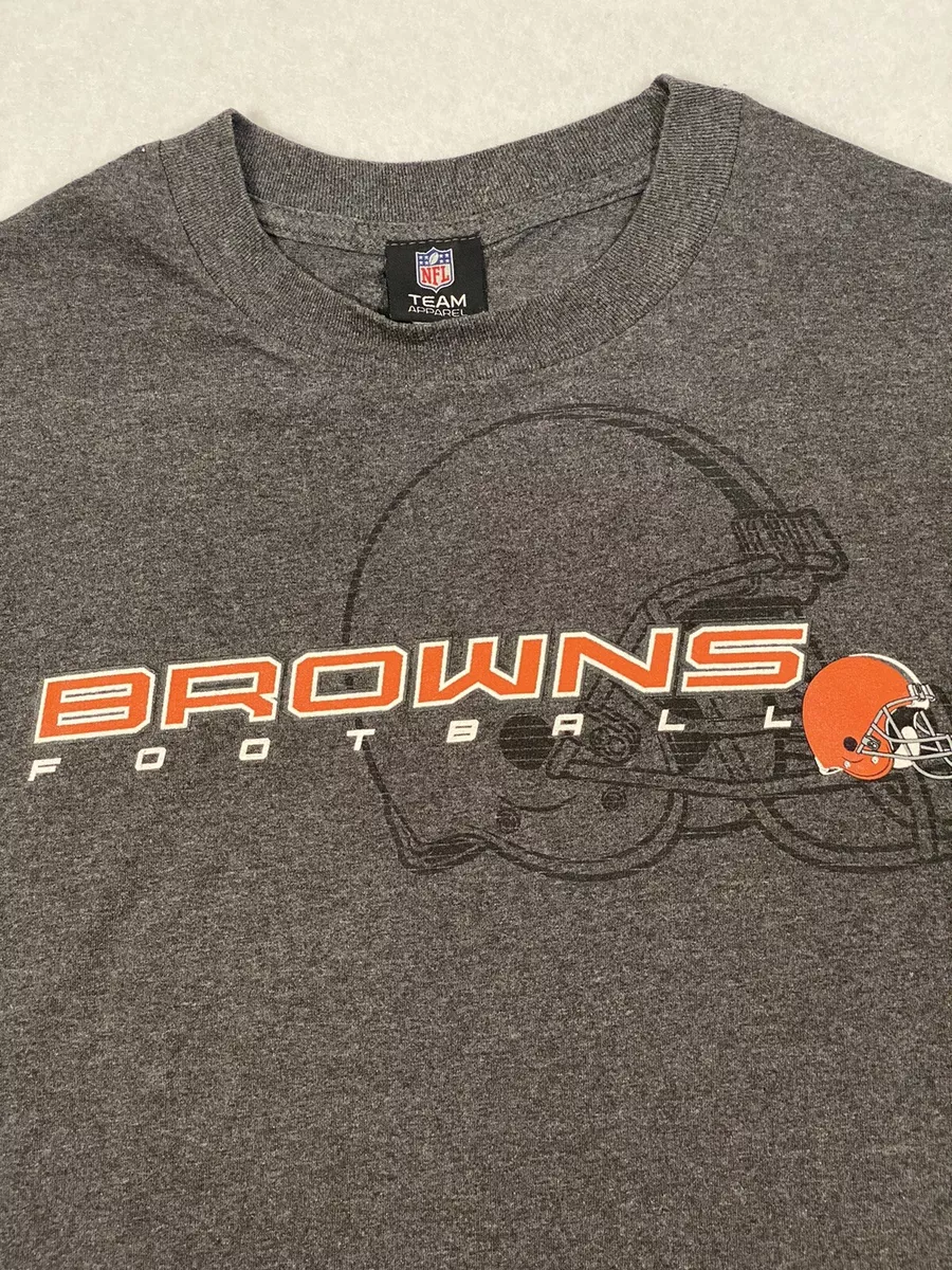 NFL Team Apparel Cleveland Browns T Shirt Mens Gray Short Sleeve Size 2XL