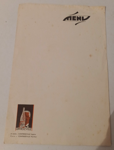 CONTREXEVILLE MENU PUBLICITAIRE ANNEES 30 - Picture 2 of 2