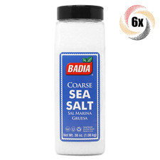 6x Shakers Badia Coarse Sea Salt Seasoning  38oz  Gluten Free Kosher No MSG