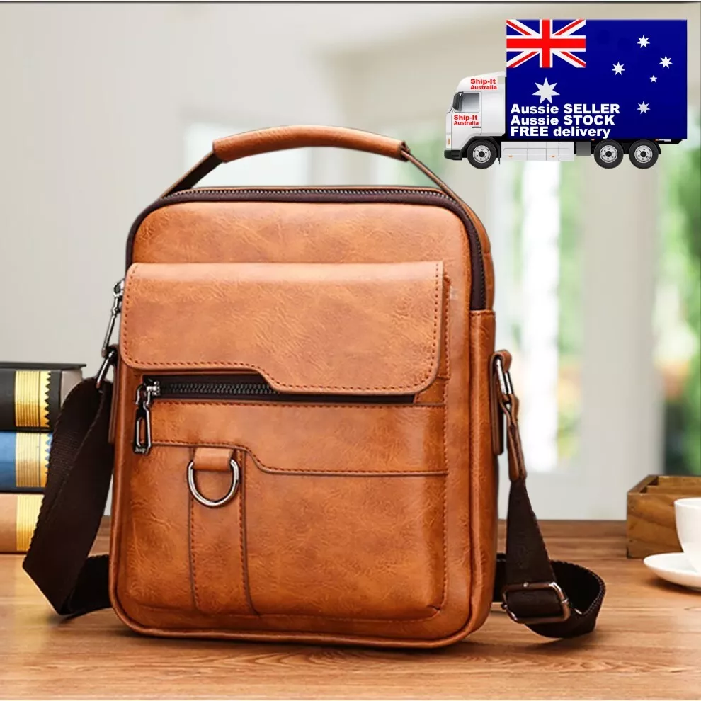 Mens leather clearance messenger bag australia
