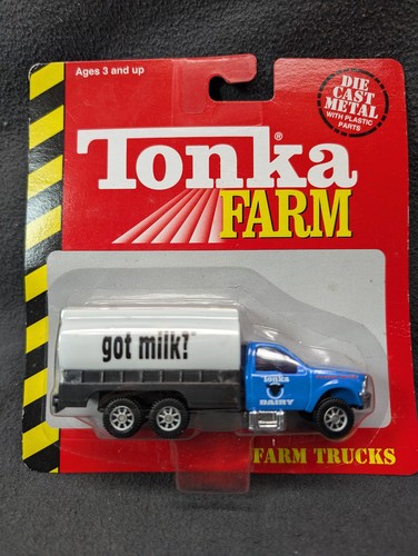 1999 Maisto Tonka Farm Trucks Diecast Vintage New On Card Dairy Transport Truck - Picture 1 of 6