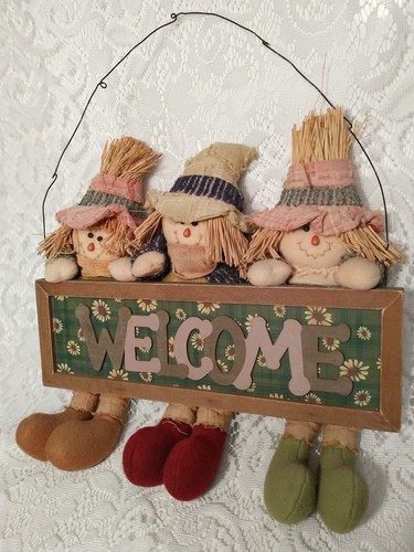 Prima Creations Inc Welcome Sign Scarecrows Home Decor tblbc1 - Picture 5 of 12