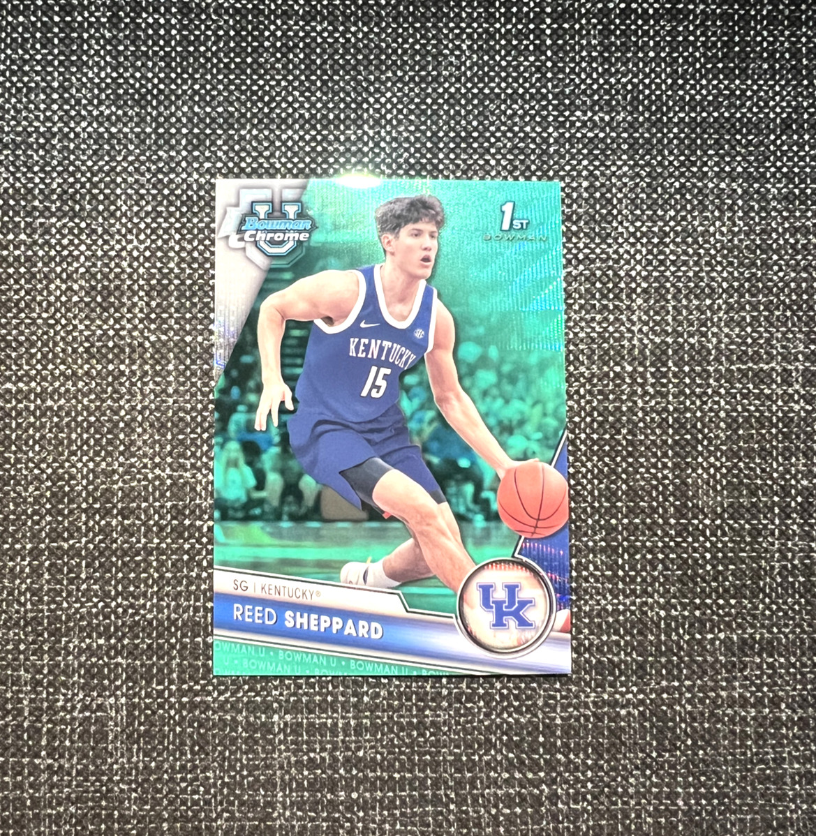 2023-24 Bowman University Chrome - Refractor #45 Reed Sheppard (RC) /Aqua - 299