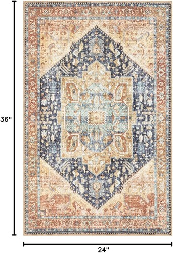 Durable Non-Slip Area Rug - 2' x 3'' Machine Washable for Entryway or Kitchen - Picture 4 of 12