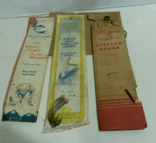 Fishing hooks Wright McGill Eagle claw Dura Pak snelled Higgins Mohawk lot 3 