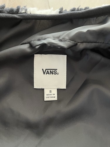 VANS Checkered Sherpa Zip Up Bomber Jacket Pockets Girls Youth Size S - Picture 4 of 11