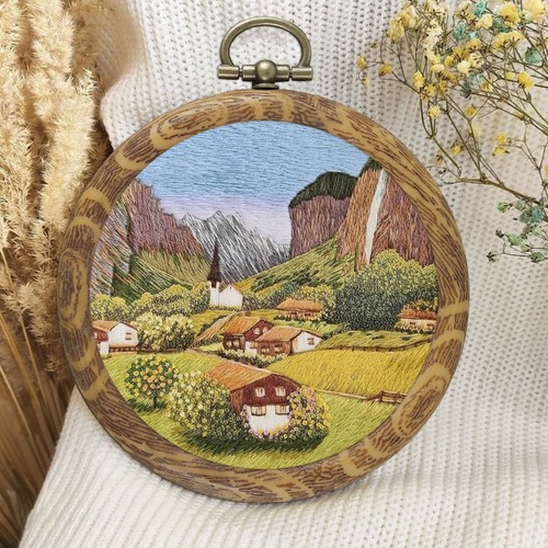 10Pcs Round Embroidery Hoop Imitated Wood Embroidery Display Frame Circle<< - Picture 5 of 11