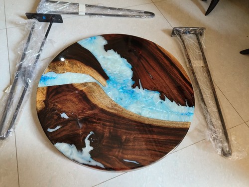 Resin Epoxy live edge wood Coffee Table Mappa Burl Acacia Wood Interior Décor - Picture 5 of 5