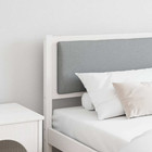 Headboard Solid Pine Wood White & Light Grey 180cm Matte Breathable Design Panel