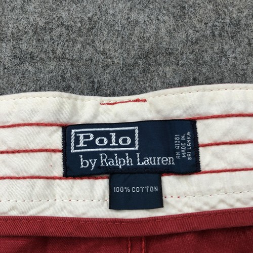 Polo Ralph Lauren Shorts Mens 52 Red Cargo 100% Cotton Big Tall Utility Pockets - Picture 5 of 12