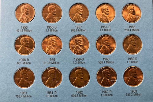 Lincoln Wheat/Memorial Cents, 1941-1974 P/D/S in Whitman Folder #2! (LWCW-002) - Bild 9 von 11