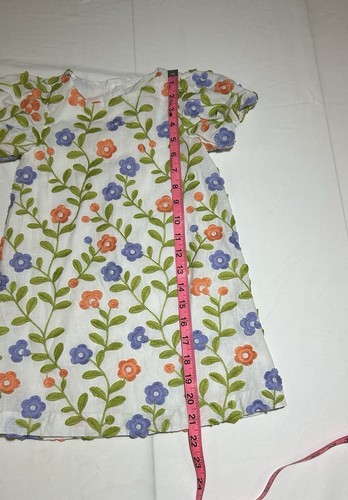 Janie and Jack Girls Size 4 White Embroidered Fringe Flowers Jacquard Dress - Picture 9 of 11