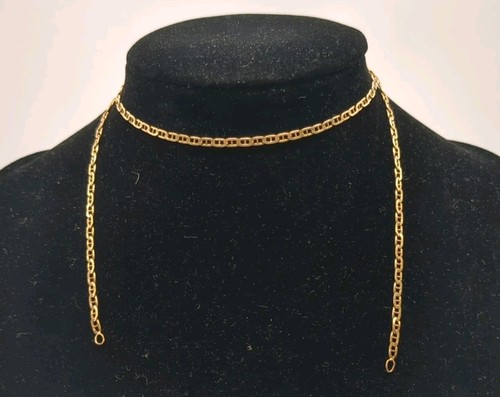 14k Yellow Gold 21" Mariner Chain Link Necklace for Repair Missing Clasp -5.52g