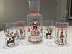Anthropologie Jennifer Orkin Lewis Christmas Glasses Set of 4 & Carafe