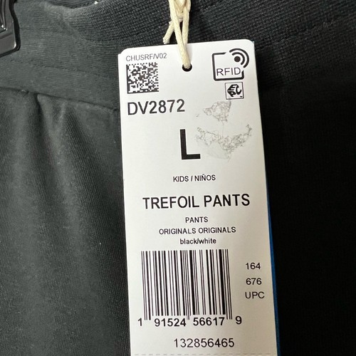 NWT Adidas Trefoil Pants LARGE Kids Joggers Youth 3 Stripe Relaxed Fit Unisex - Picture 10 of 13