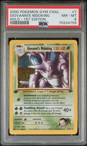 Giovanni's Nidoking (1st Edition) graded PSA 8 for sale on eBay