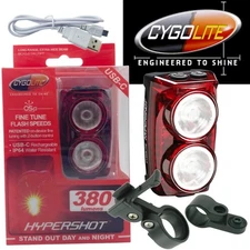 Cygolite Hypershot 380 Lumen Tail Light USB Rechargeable Flashing Rear Bike LED
