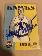 HARRY GALLATIN  signed basketball card NEW YORK KNICKS autograph