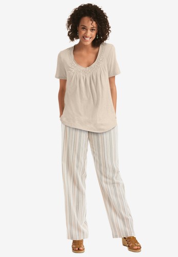 Woman Within Plus Size Tall Straight Leg Linen Pant - Picture 4 of 29